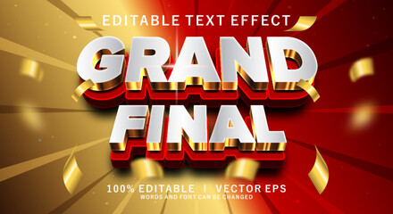Poster - grand final 3d vector text effect with modern style design
