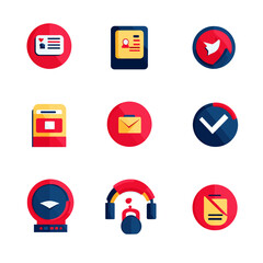 Poster - Diverse Flat Icons Representing Communication, Identity, and Technology