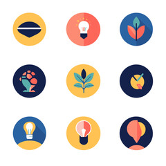 Poster - Creative icons flat design for business solutions and growth ideas