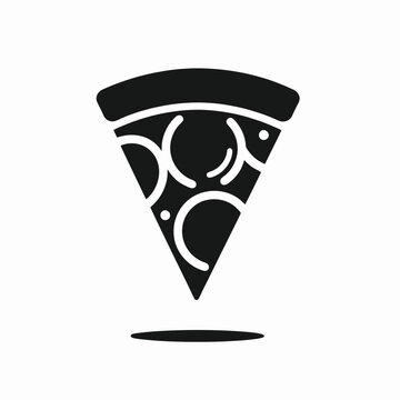 Pizza Slice silhouette in black on a white background