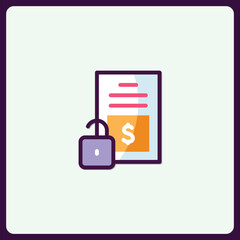 Aufkleber - Financial document security icon, unlock savings and banking protection