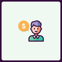 Aufkleber - Financial advisor with dollar sign, investment planning illustration icon
