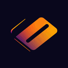 Poster - Abstract gradient rectangle with lines, modern design on dark background