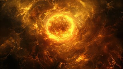 Wall Mural - Abstract black hole in the dark sky with a glow of light, Black hole abstract with a swirling nebula and galaxies.