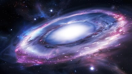 Wall Mural - Abstract black hole in a galaxy with light rays, Black hole abstract in the dark space with a swirling nebula.