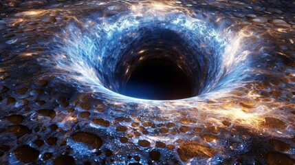 Wall Mural - Abstract black hole with a nebula in the background Abstract space with a black hole and swirling light