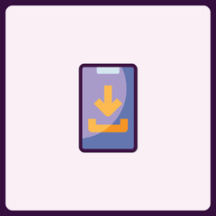 Poster - Digital Downloading Concept Illustration on Smartphone Interface Display