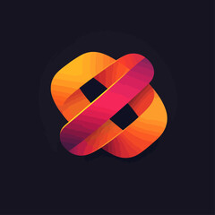 Poster - Abstract Gradient Intertwined Shapes Illustration with Vibrant Color Design