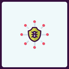 Poster - Conceptual security shield against cyber threats and vulnerabilities icon