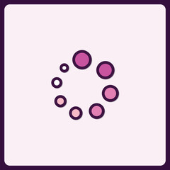 Poster - circular arrangement of magenta dots forming a loading symbol design