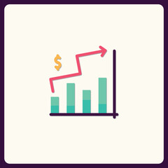 Poster - Visual representation of increasing revenue with growth, investment and financial forecasting