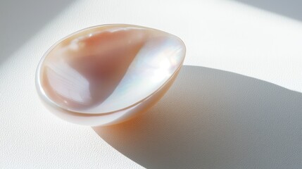 Poster - Elegant Iridescent Shell on Soft Surface with Gentle Shadow
