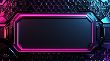 Aufkleber - Sleek Futuristic Background with Neon Pink and Blue Accents, Ideal for Sci-Fi Designs, Tech Presentations, and Gaming Banners