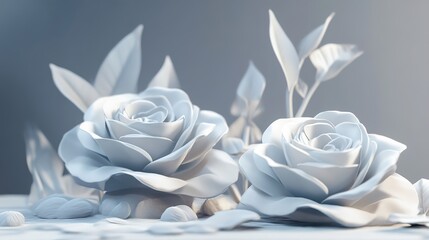 Sticker - white roses: serene floral beauty