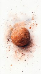 Poster - Textured Brown Sphere Surrounded by Abstract Colorful Background