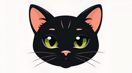 Naklejka na meble Cute black cat face vector illustration