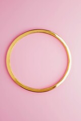 Poster - Vertical Gold geometric frame encircling blank space with soft pink background.