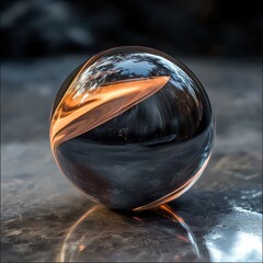 Poster - Abstract Glass Sphere with Reflections and Complex Patterns