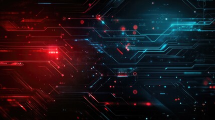 Poster - Modern abstract technology background with a sleek combination of dark and glowing elements