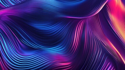 Aufkleber - Dynamic abstract lines in a sleek purple and blue gradient design