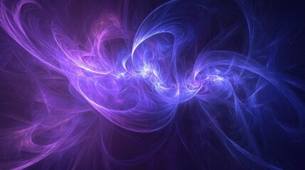 Aufkleber - Dynamic futuristic abstract lines forming a fluid and modern background in purple and blue hues
