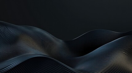 Aufkleber - elegant black fabric waves with soft, flowing highlights, ideal for luxury branding