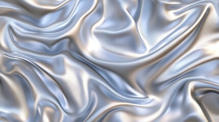 Fototapete - Elegant silver gradient waves forming a soft abstract metal texture