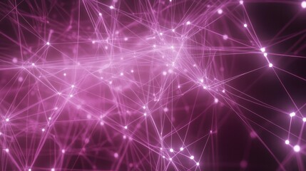 Poster - High-tech digital mesh network with glowing points connected by futuristic lines