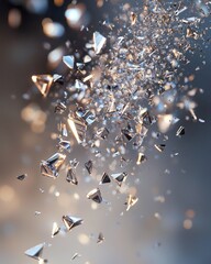Poster - Shimmering Fragments of Glass in Light with Bokeh Effect