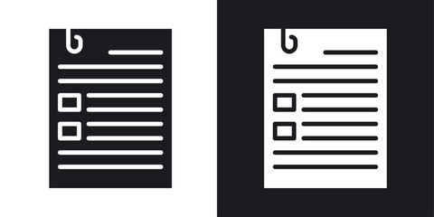 Assignment vector icon set in solid style.