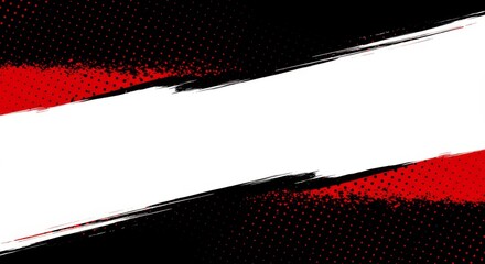 Wall Mural - black and red abstract background with brushstroke and halftone style