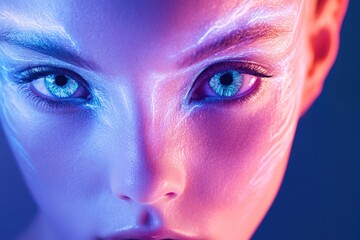 Fototapete - Eyes aglow with electric energy at Stockeros1 creativity event