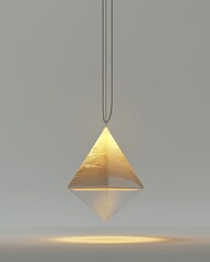 Poster - Illuminating Glass Pyramid Pendant Light in Minimalist Setting