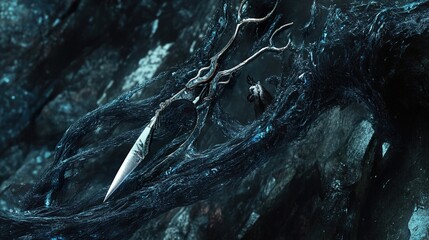 Sticker - dark fantasy scissors: surreal digital art