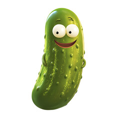 Wall Mural - pickle cartoon isolated on white background full depth of field