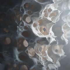 Poster - Abstract Organic Texture with Intricate Hollow Structures and Patterns