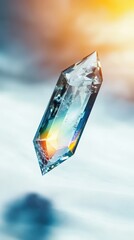 Poster - Iridescent Crystal Gem with Reflections Against a Soft Background