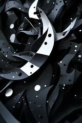 Aufkleber - Intricate paper sculpture showcasing a contrast of light and shadow