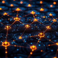 Poster - Vibrant Algorithm Visualized as Glowing Threads Weaving Tapestry of Marketing Strategies