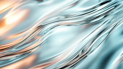 Poster - An elegant representation of fluidity in ice blue shades, capturing the essence of smooth transitions and movement, reminiscent of serene water surfaces and tranquility.