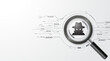 © S and V Design - Concept of cyber security. Magnifying glass focuses a Hacker on the circuit board. Cyber attack and data hack. Dangers of internet theft, Modern futuristic design background. Vector illustration.