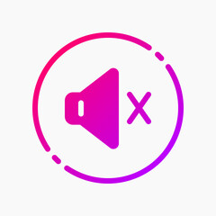 Fototapete - Design Illustration graphic of speaker mute icon with gradient style. Suitable for UI, mobile design, web design, etc.
