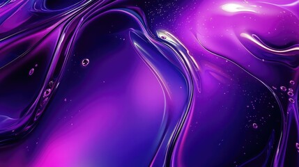 Aufkleber - Purple liquid abstract background with vibrant lighting and digital fluid shapes