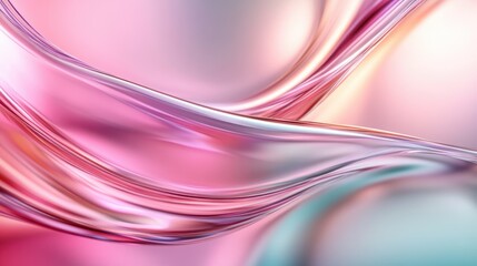 Poster - This abstract image features flowing waves of color in soft pinks, blues, and purples, creating a serene and dreamy atmosphere that evokes creativity and emotion.