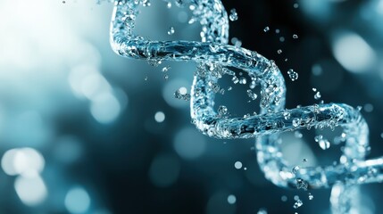 Poster - This stunning visual exhibits a twisted strand of water that sparkles with bubbles, capturing the essence of fluid dynamics in an artistic and captivating manner.