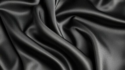 Poster - Abstract dark textile background with elegant waves and silky texture, great for premium design concepts
