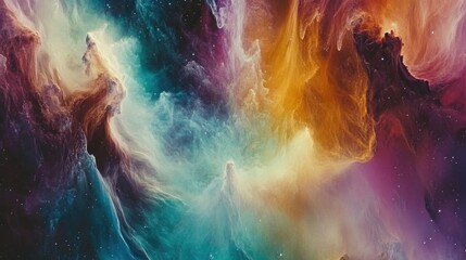 Aufkleber - abstract deep space design with soft glowing nebula and cosmic dust