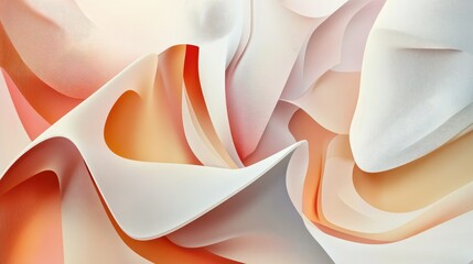 Aufkleber - Abstract geometric background with smooth curved shapes and futuristic elements