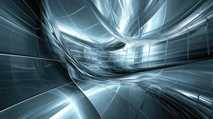Aufkleber - Abstract geometric background with smooth curved shapes and futuristic elements