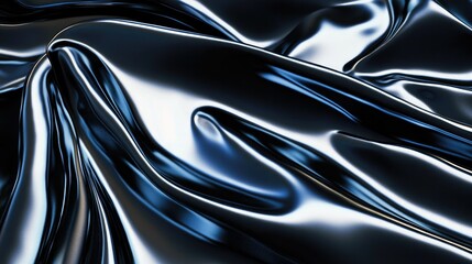Aufkleber - Abstract liquid metal texture in a combination of deep blue and silver tones, sleek and modern